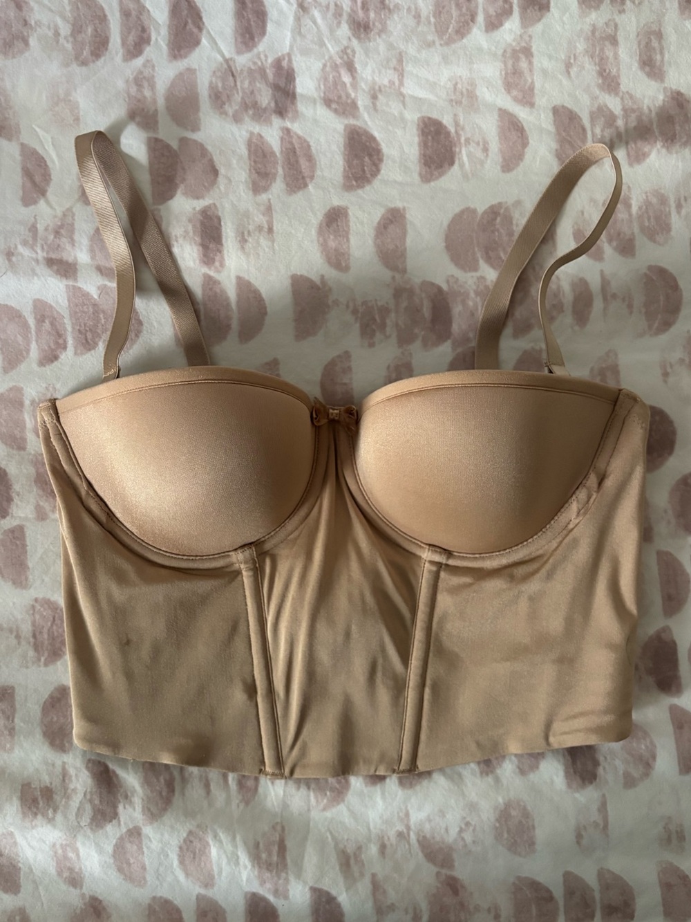 Le Mystere Nude Longline Strapless Bustier Bra with Removable Straps